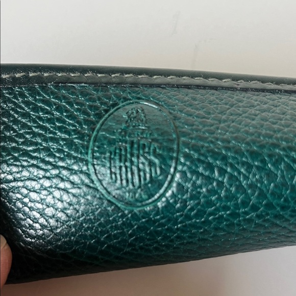 Mark cross vintage Green Leather Pencil Case with Gold Zipper - Picture 3 of 7
